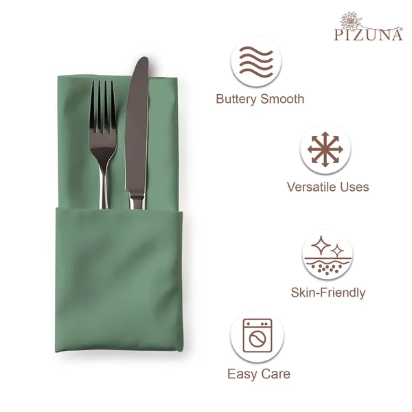 Cotton_Solid_Hedge_Green_Dinner_Napkins_Set_Of_8