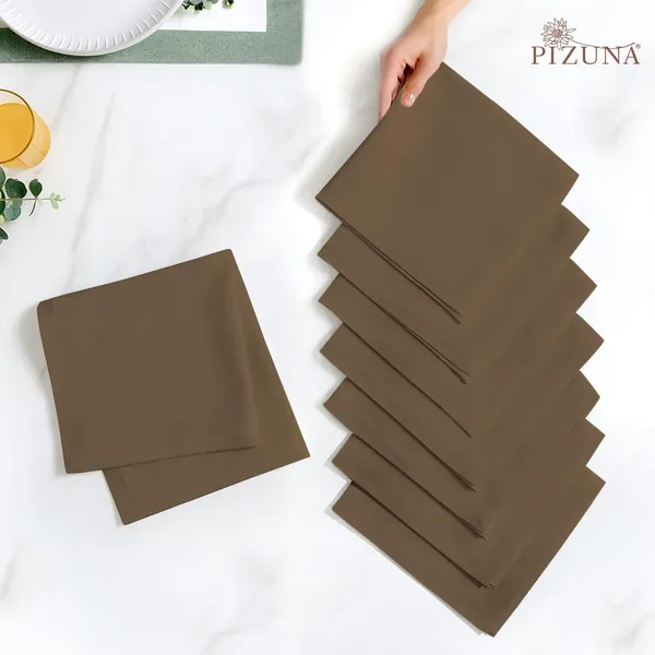 Cotton_Sateen_Solid_Woody_Brown_Dinner_Napkins_Set_Of_8
