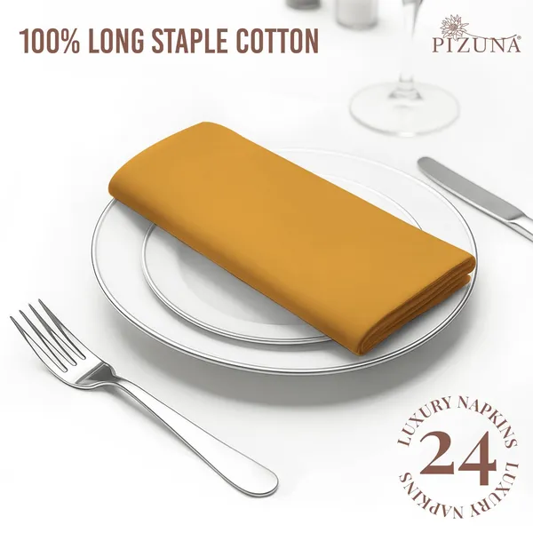 Cotton_Sateen_Solid_Honey_Gold_Dinner_Napkins_Set_Of_24