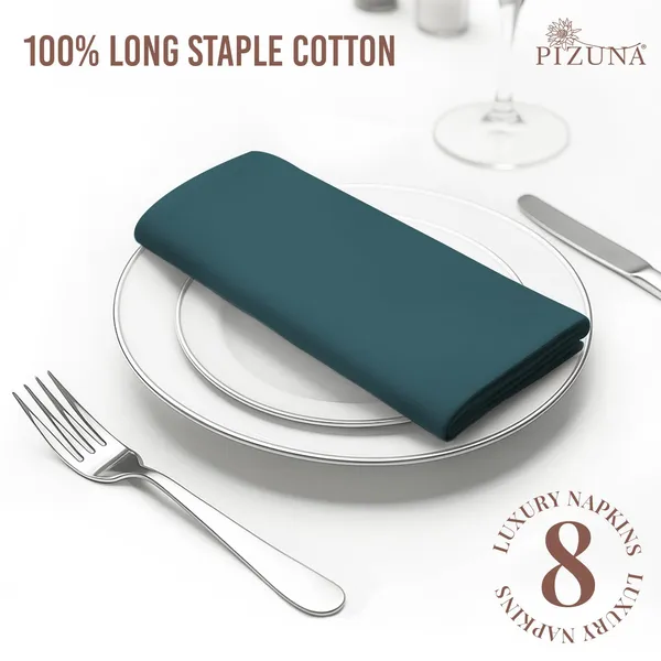 Cotton_Sateen_Solid_Peacock_Blue_Dinner_Napkins_Set_Of_8