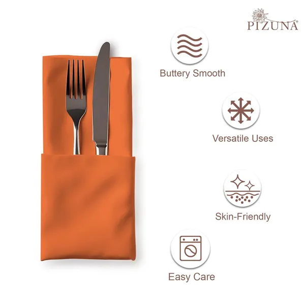 Cotton_Solid_Burnt_Orange_Dinner_Napkins_Set_Of_8