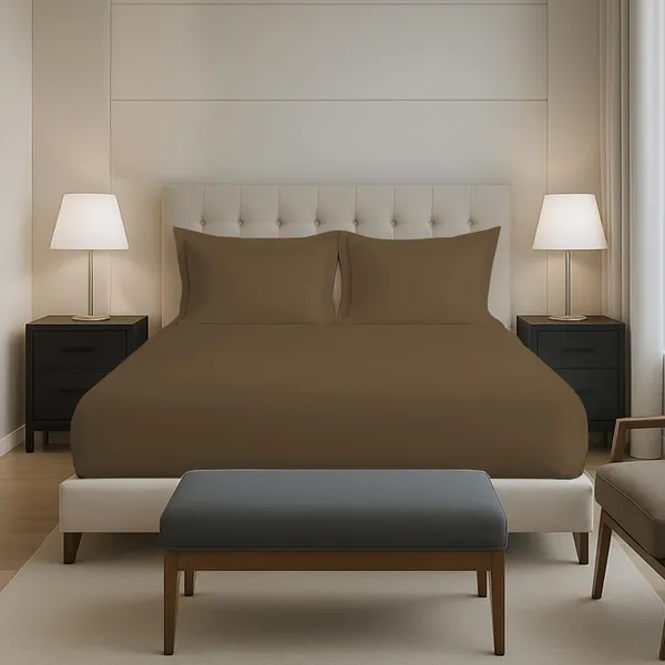 Cotton_Sateen_Solid_Woody_Brown_Queen_Fitted_Bedsheet