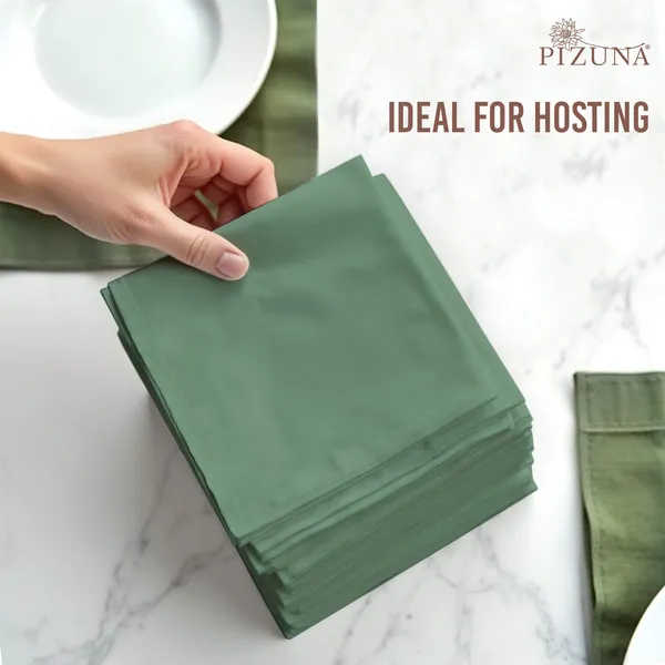 Cotton_Sateen_Solid_Hedge_Green_Dinner_Napkins_Set_Of_24