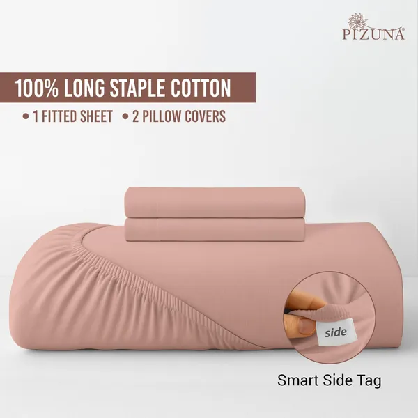 Cotton_Solid_Misty_Rose_Queen_Fitted_Bedsheet