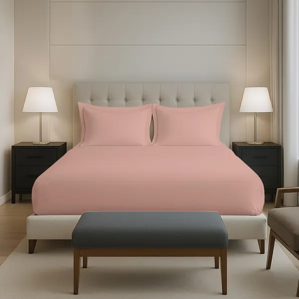 Cotton_Solid_Misty_Rose_Queen_Fitted_Bedsheet