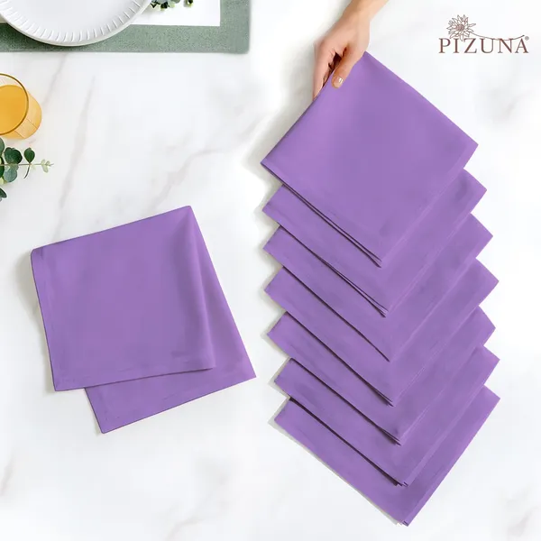 Cotton_Sateen_Solid_Purple_Dinner_Napkins_Set_Of_8