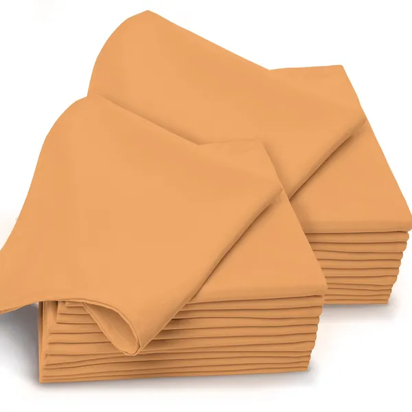 Cotton_Solid_Apricot_Orange_Dinner_Napkins_Set_Of_24