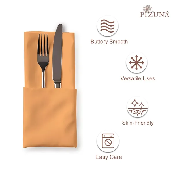 Cotton_Solid_Apricot_Orange_Dinner_Napkins_Set_Of_24