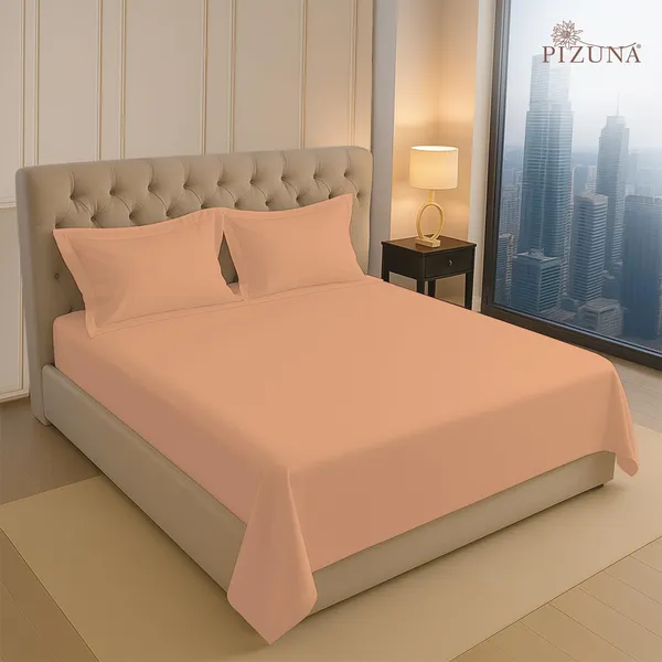Cotton_Solid_Peach_King_Flat_Bedsheet_With_Pillow_Covers
