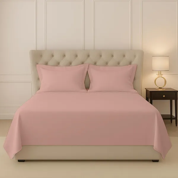 Cotton_Solid_Misty_Rose_King_Flat_Bedsheet