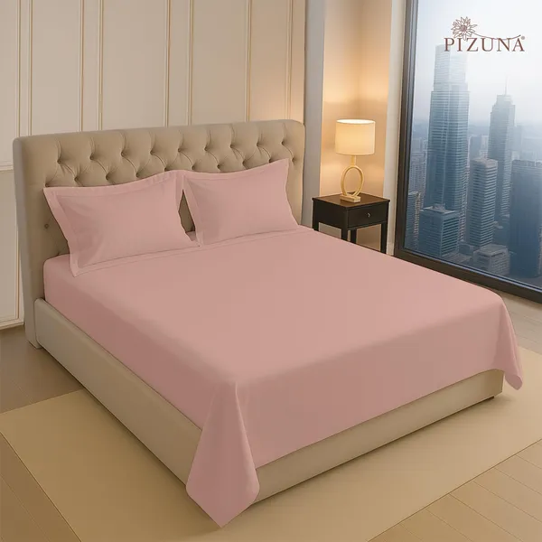 Cotton_Solid_Misty_Rose_King_Flat_Bedsheet