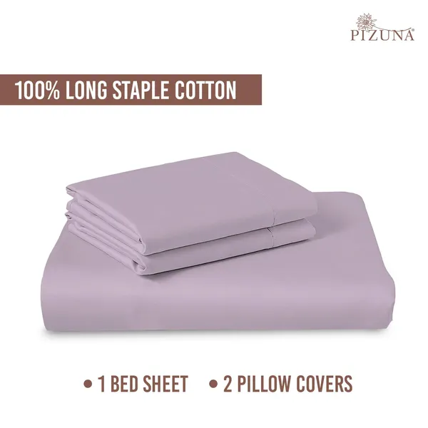 Pizuna_Cotton_Solid_Lavender_Frost_Queen_Bedsheet