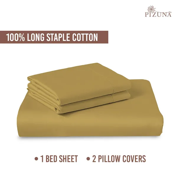 Cotton_Solid_Mustard_Gold_Queen_Flat_Bedsheet