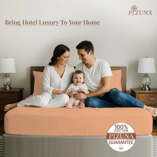 Peach_Cotton_Sateen_Solid_Double_Bedsheet