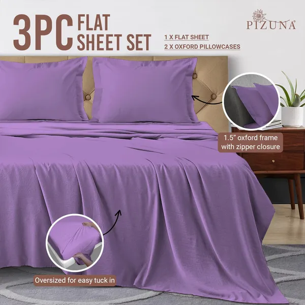 Cotton_Sateen_Solid_Purple_King_Flat_Bedsheet