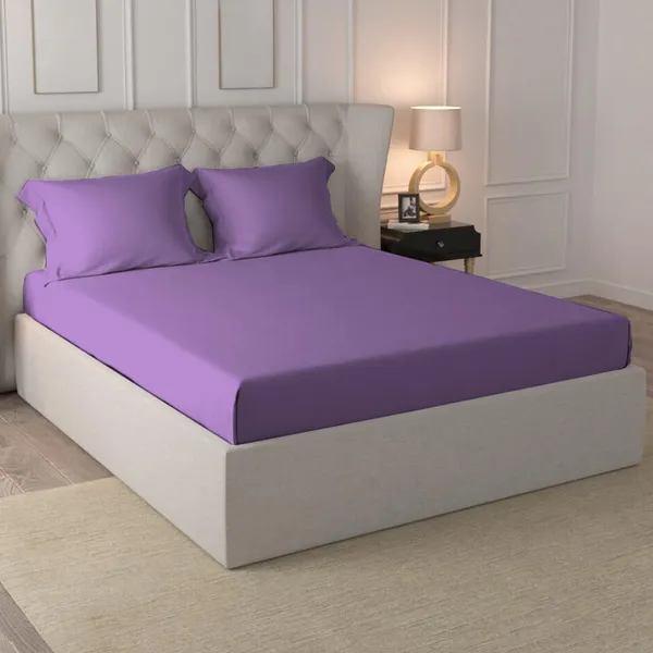 Cotton_Sateen_Solid_Purple_King_Flat_Bedsheet