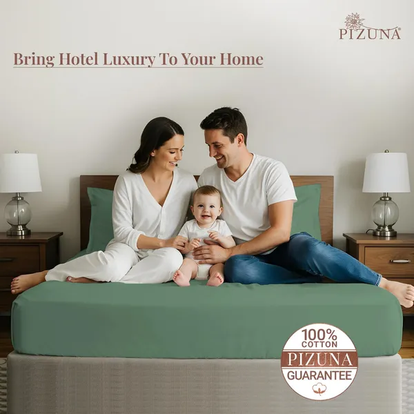 Hedge_Green_Cotton_Sateen_Solid_Double_Bedsheet
