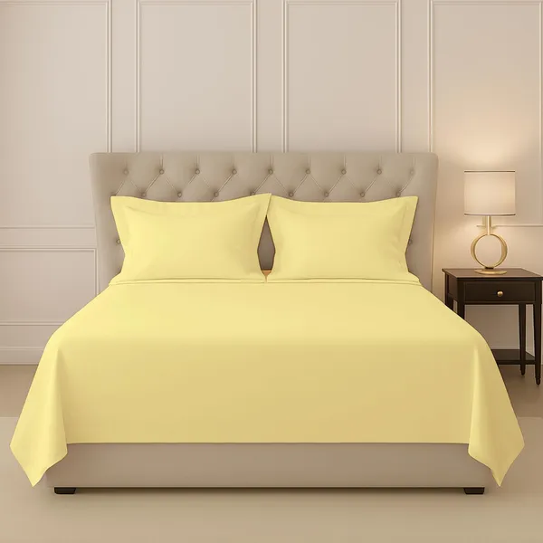 Mellow_Yellow_Cotton_Sateen_Solid_Double_Bedsheet