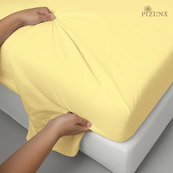 Mellow_Yellow_Cotton_Sateen_Solid_Double_Bedsheet