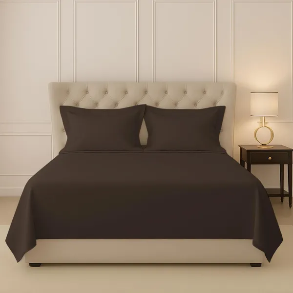 Dark_Brown_Cotton_Sateen_Solid_Double_Bedsheet