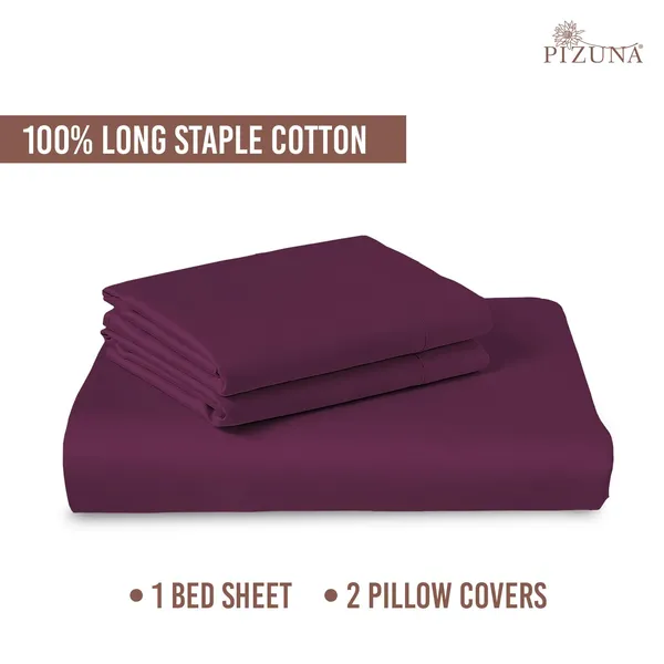 Pizuna_Cotton_Solid_Berry_Plum_Double_Bedsheet