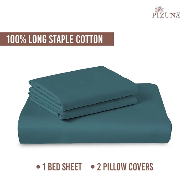 Peacock_Blue_Cotton_Sateen_Solid_Double_Bedsheet