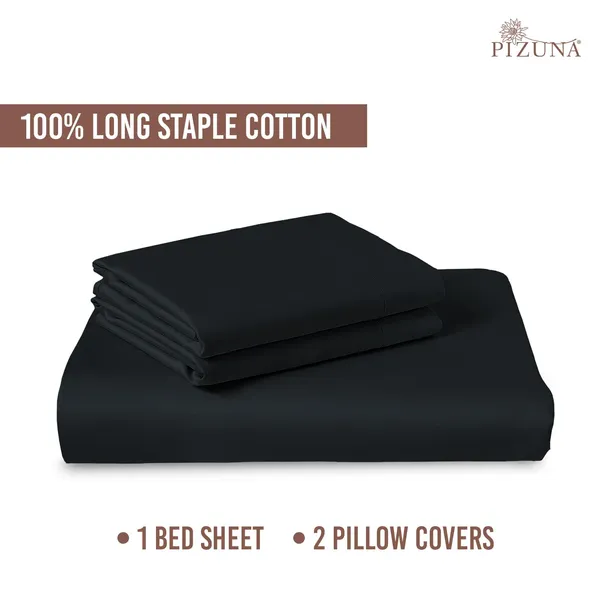 Cotton_Solid_Black_Double_Flat_Bedsheet
