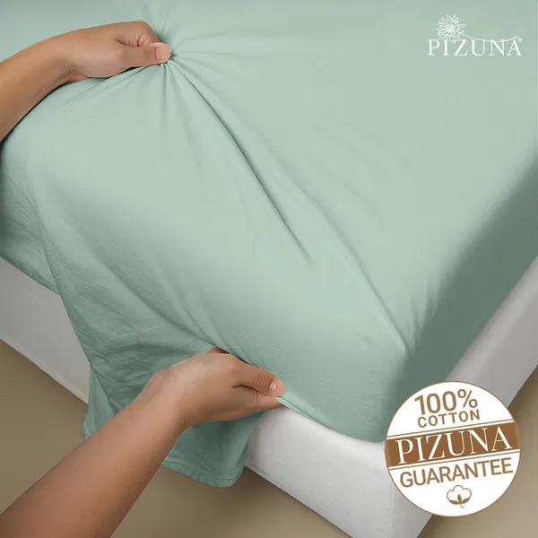 Cotton_Solid_Sea_Foam_Super_King_Flat_Bedsheet_(800_Thread_Count)
