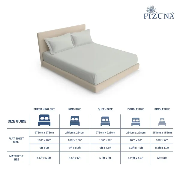 Pizuna_Cotton_Solid_Silver_Super_King_Flat_Bedsheet