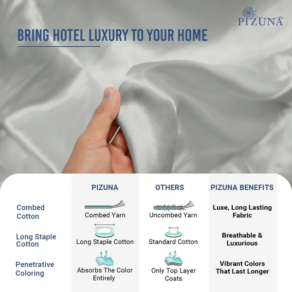 Pizuna_Cotton_Solid_Silver_Super_King_Flat_Bedsheet