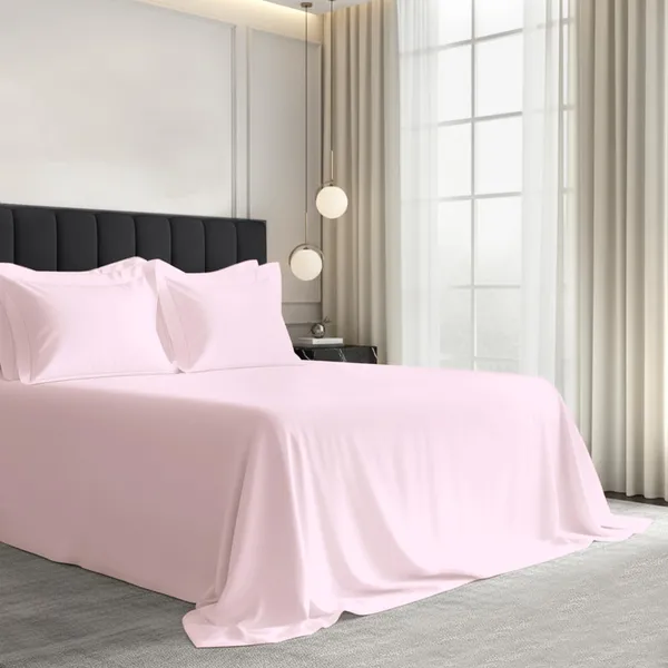 Cotton_Sateen_Solid_Light_Pink_Super_King_Flat_Bedsheet