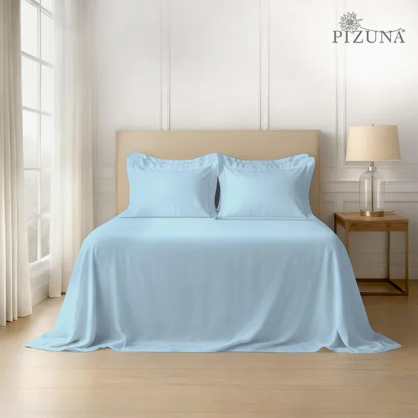 Cotton_Sateen_Solid_Baby_Blue_Super_King_Flat_Bedsheet