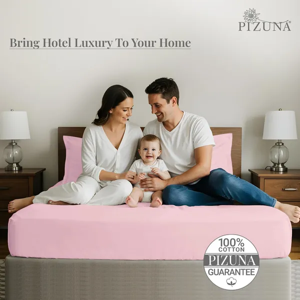Pizuna_100%_Long_Staple_Cotton_Solid_Light_Pink_Super_King_Flat_Bedsheet_(600_Thread_Count)