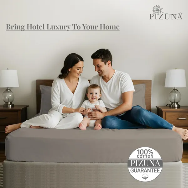 Pizuna_100%_Long_Staple_Cotton_Solid_Simply_Taupe_Super_King_Flat_Bedsheet_(600_Thread_Count)