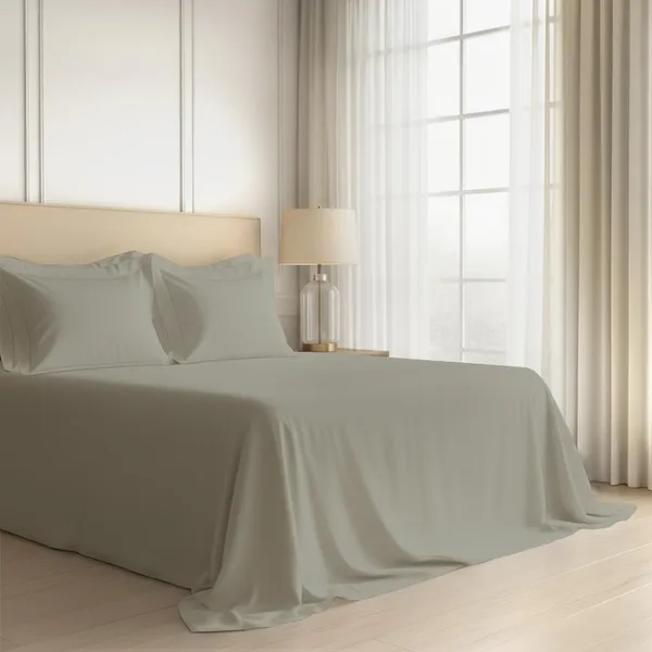 Pizuna_100%_Cotton_Solid_Silver_Super_King_Flat_Bedsheet_Set_(600_Thread_Count)