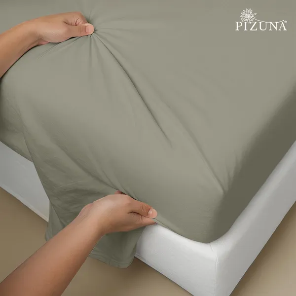 Pizuna_100%_Cotton_Solid_Silver_Super_King_Flat_Bedsheet_Set_(600_Thread_Count)