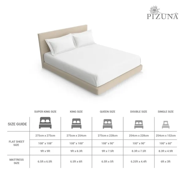 Pizuna_100%_Long_Staple_Cotton_Solid_Sea_Foam_Super_King_Flat_Bedsheet