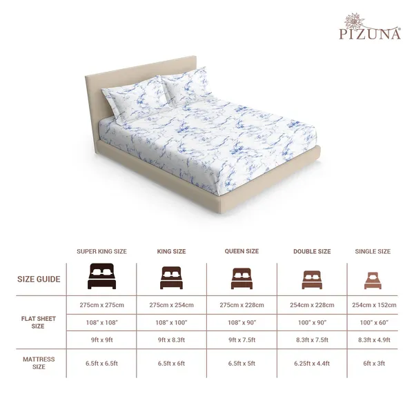 Pizuna_100%_Long_Staple_Cotton_Marble_Printed_Super_King_Flat_Bedsheet_Set_Blue