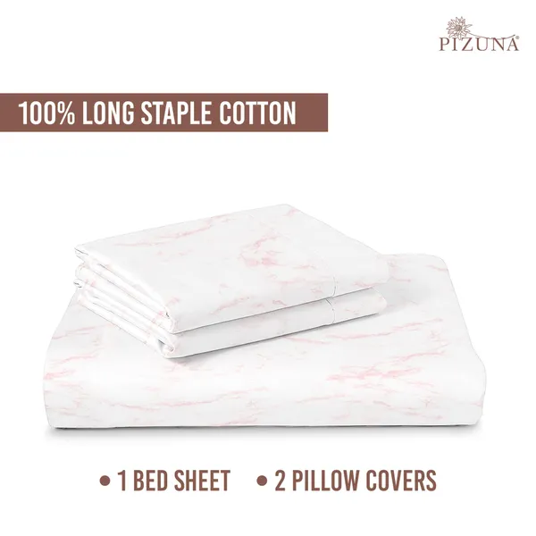 Pizuna_100%_Long_Staple_Cotton_Marble_Printed_Super_King_Flat_Bedsheet_Set_Light_Pink