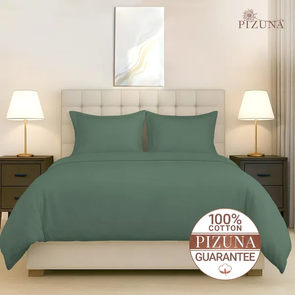 Cotton_Solid_Hedge_Green_Double_Duvet_Cover