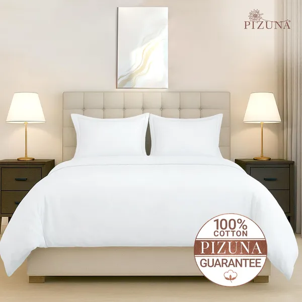Pizuna_100%_Long_Staple_Cotton_Solid_White_Double_Duvet_Cover