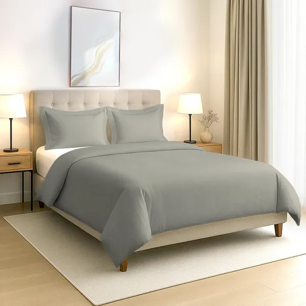 Cotton_Solid_Silver_Double_Duvet_Cover