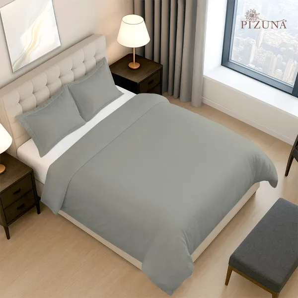 Cotton_Solid_Silver_Double_Duvet_Cover