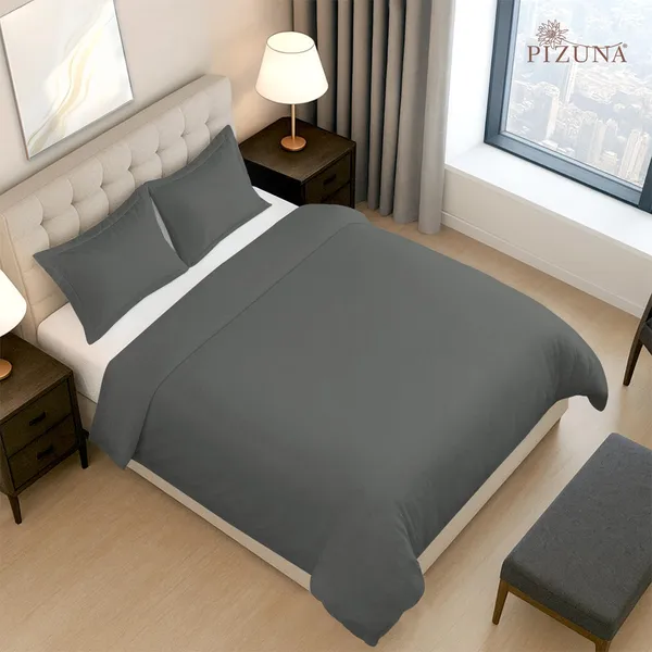 Cotton_Solid_Dark_Grey_Double_Duvet_Cover