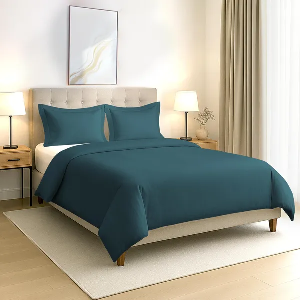 Cotton_Solid_Peacock_Blue_Double_Duvet_Cover