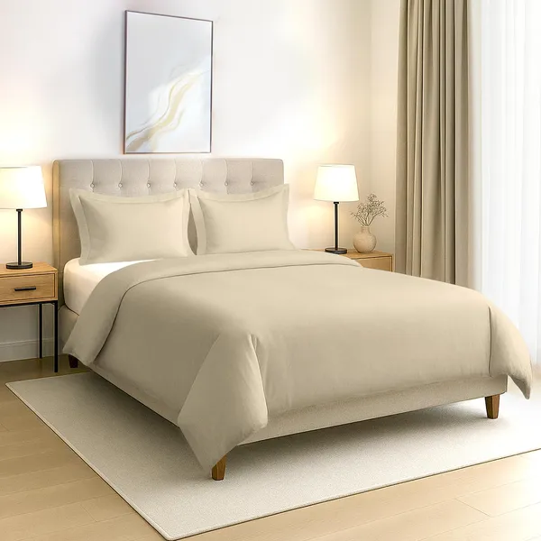 Cotton_Solid_Beige_Double_Duvet_Cover