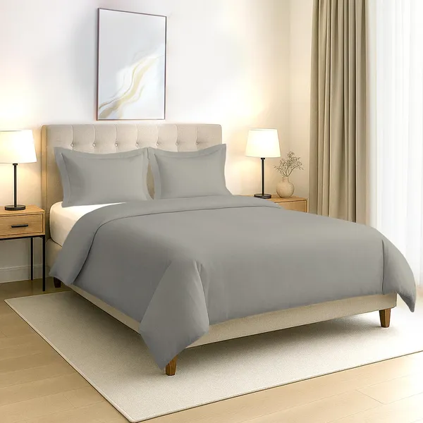 Cotton_Solid_Ash_Grey_Double_Duvet_Cover