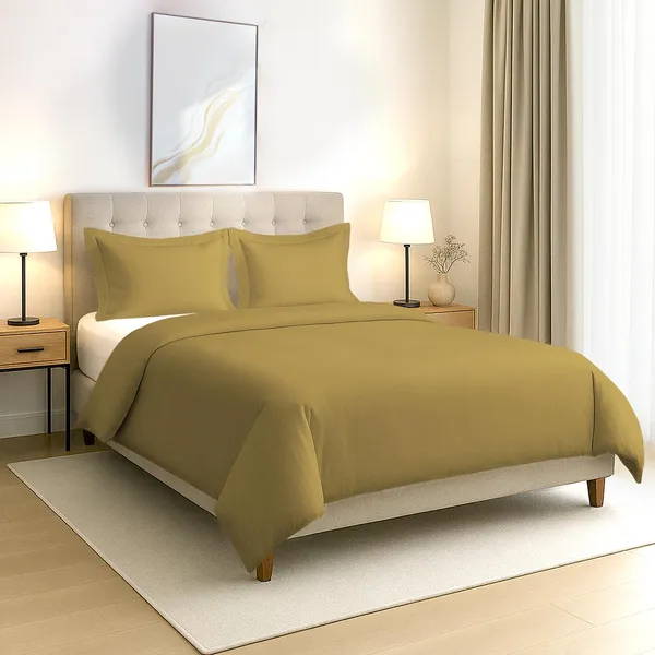 Cotton_Solid_Mustard_Gold_Double_Duvet_Cover