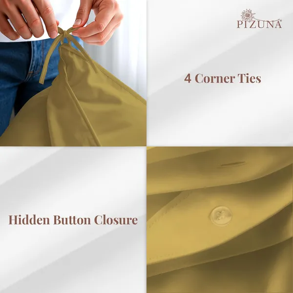 Cotton_Solid_Mustard_Gold_Double_Duvet_Cover