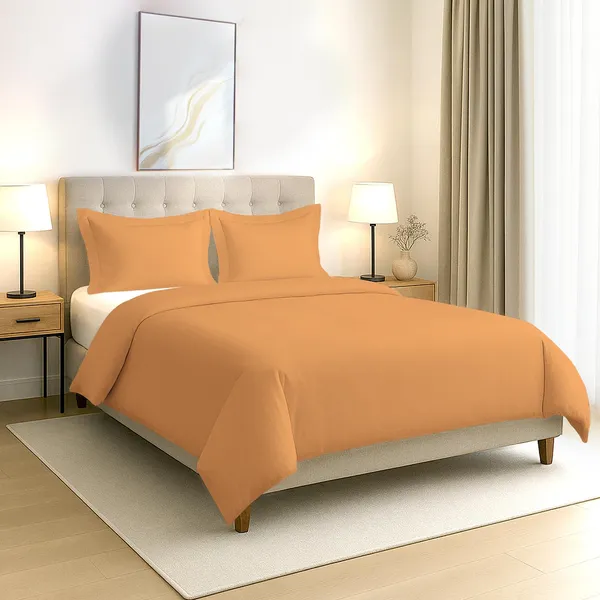 Cotton_Solid_Apricot_Orange_Double_Duvet_Cover